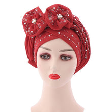 Load image into Gallery viewer, Adjustable space layer African Turbans/Hijabs with Shinning sequins 9-2 (8 colors)