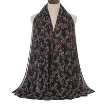 Load image into Gallery viewer, Long floral print chiffon scarf/Shawl (eight colors)