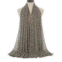Load image into Gallery viewer, Long floral print chiffon scarf/Shawl (eight colors)