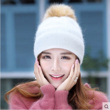 Load image into Gallery viewer, Winter thick warm knit crochet baggy beanie hat with pop pop (Seven colors)