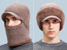 Load image into Gallery viewer, Winter men's knitted hat scarf one piece 2 (Four colours)