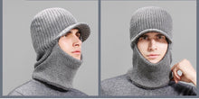 Load image into Gallery viewer, Winter men's knitted hat scarf one piece 2 (Four colours)