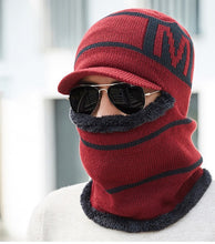 Load image into Gallery viewer, Winter men's knitted hat scarf one piece 1 (Four colours)