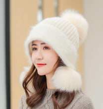 Load image into Gallery viewer, Winter thick warm ear protection knitted hat with three-ball 3 (Six colours)