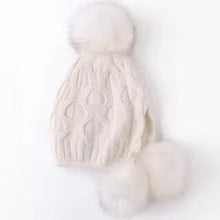 Load image into Gallery viewer, Winter thick warm ear protection knitted hat with three-ball 2 (Six colours)