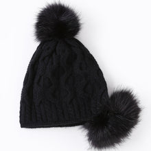 Load image into Gallery viewer, Winter thick warm ear protection knitted hat with three-ball 2 (Six colours)