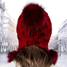 Load image into Gallery viewer, Winter thick warm ear protection knitted hat with three-ball 2 (Six colours)