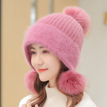 Load image into Gallery viewer, Winter thick warm ear protection knitted hat with three-ball 3 (Six colours)