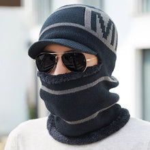 Load image into Gallery viewer, Winter men's knitted hat scarf one piece 1 (Four colours)