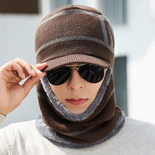 Load image into Gallery viewer, Winter men's knitted hat scarf one piece 1 (Four colours)