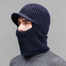 Load image into Gallery viewer, Winter men's knitted hat scarf one piece 2 (Four colours)