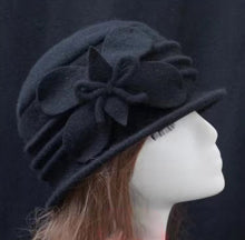Load image into Gallery viewer, Women Winter Wool French bucket Hat with flower 3 (Five colours)