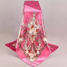 Load image into Gallery viewer, L-Flower design satin square scarf (Six colours)