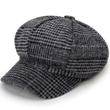 Load image into Gallery viewer, Fall / Winter wool feeling plaid Hat with brim (Three colours)