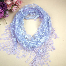 Load image into Gallery viewer, Triangle Trendy glitter Scarf/Shawl finished with lace edge (fifteen colors)