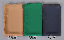 Load image into Gallery viewer, XL-Chiffon plain square scarf with embroidered border(115x115cm)