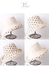 Load image into Gallery viewer, Summer/Spring large polka dot brim Hat (Two colors)