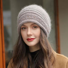 Load image into Gallery viewer, Knit crochet baggy beanie Winter Hat with sparkle beads 1(six colors)