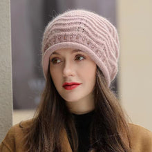 Load image into Gallery viewer, Knit crochet baggy beanie Winter Hat with sparkle beads 2(Seven colors)