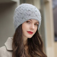 Load image into Gallery viewer, Knit crochet beanie hat with sparkle beads 1(Six colors)