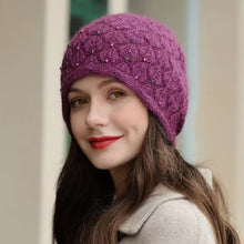 Load image into Gallery viewer, Knit crochet beanie hat with sparkle beads 1(Six colors)