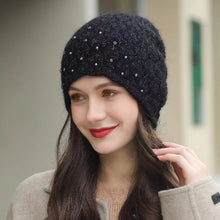 Load image into Gallery viewer, Knit crochet beanie hat with sparkle beads 1(Six colors)