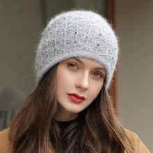 Load image into Gallery viewer, Knit crochet beanie hat with sparkle beads 2(Six colors)