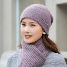 Load image into Gallery viewer, Knit crochet beanie hat with pearl(no scarf)(Six colors)