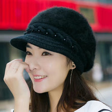 Load image into Gallery viewer, Warm beanies knitted with brim hat/cap1 (Seven colors)