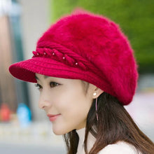 Load image into Gallery viewer, Warm beanies knitted with brim hat/cap1 (Seven colors)