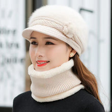 Load image into Gallery viewer, Warm beanies knitted with brim hat(not include neck scarf)(Seven colors)