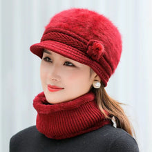 Load image into Gallery viewer, Warm beanies knitted with brim hat(not include neck scarf)(Seven colors)