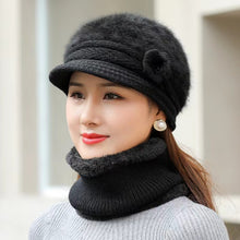 Load image into Gallery viewer, Warm beanies knitted with brim hat(not include neck scarf)(Seven colors)