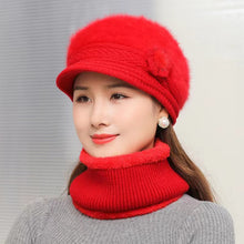 Load image into Gallery viewer, Warm beanies knitted with brim hat(not include neck scarf)(Seven colors)