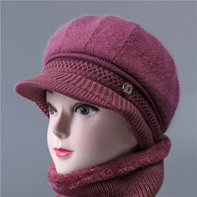 Load image into Gallery viewer, Warm beanies knitted with brim hat/cap3 (Seven colors)