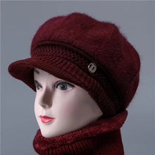 Load image into Gallery viewer, Warm beanies knitted with brim hat/cap3 (Seven colors)