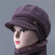 Load image into Gallery viewer, Warm beanies knitted with brim hat/cap3 (Seven colors)
