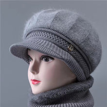 Load image into Gallery viewer, Warm beanies knitted with brim hat/cap3 (Seven colors)