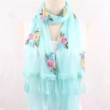 Load image into Gallery viewer, Long lace trendy embroidered Scarf/Shawl (Eleven colors)
