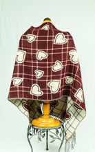 Load image into Gallery viewer, Winter check plaid wool feeling larger shawl designed with heart (Five colours)