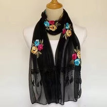 Load image into Gallery viewer, Long lace trendy embroidered Scarf/Shawl (Eleven colors)