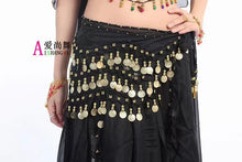 Load image into Gallery viewer, Belly dance hip scarf coin belt-98 for kids (ten colors)