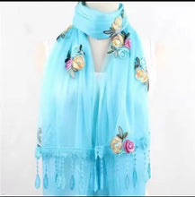Load image into Gallery viewer, Long lace trendy embroidered Scarf/Shawl (Eleven colors)
