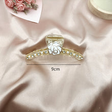 Load image into Gallery viewer, Rose long Claw Hair clips with gold chain and pearl 11cm/9cm (Two-colours )
