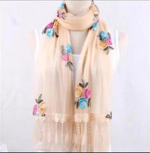 Load image into Gallery viewer, Long lace trendy embroidered Scarf/Shawl (Eleven colors)