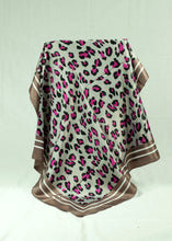 Load image into Gallery viewer, L-Animal print satin square scarf (six colours)