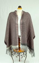 Load image into Gallery viewer, Winter wool feeling larger shawl designed with small check (Three colours)