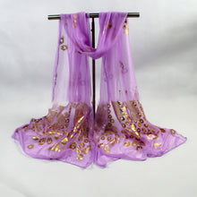 Load image into Gallery viewer, Long lace trendy peacock glitter Scarf/Shawl (Eight colours)