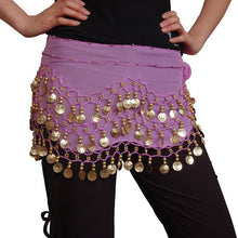 Load image into Gallery viewer, Belly dance hip scarf coin belt -128(ten colors)