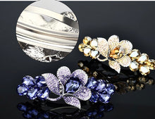 Load image into Gallery viewer, Sparkly long Hair clips with flower (Five colours)